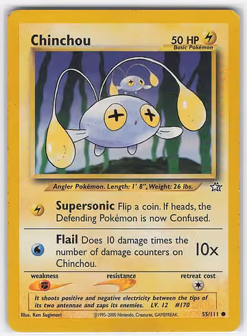Chinchou — Neo Genesis · #55 · Englisch, Vorderseite