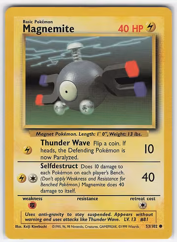 Magnemite — Base Set · #53 · Englisch, Vorderseite