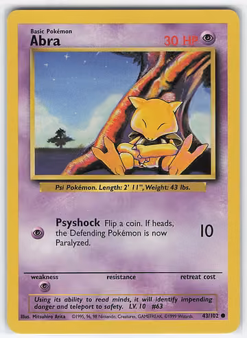 Abra — Base Set · #43 · Englisch, Vorderseite