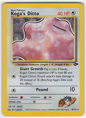 Koga's Ditto — Gym Challenge · #10 · Englisch, Vorderseite
