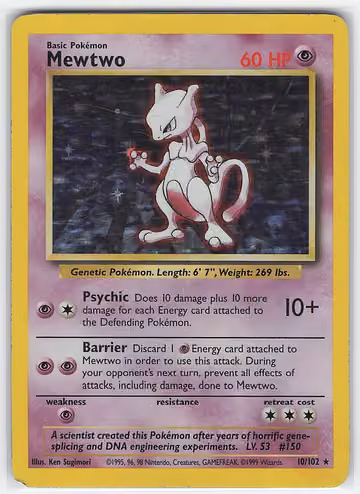 Mewtwo — Base Set · #10 · Englisch, Vorderseite