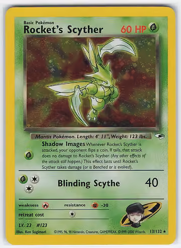 Rocket's Scyther — Gym Heroes · #13 · Englisch, Vorderseite