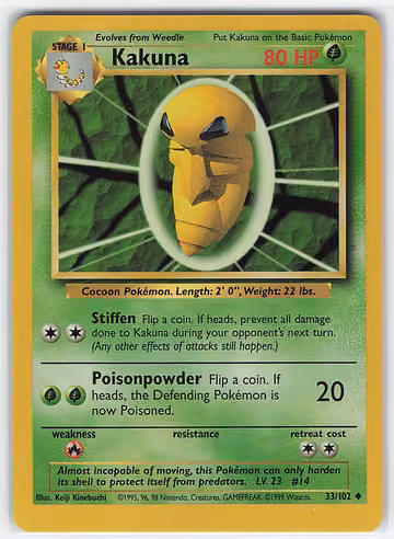 Kakuna — Base Set · #33 · Englisch, Vorderseite