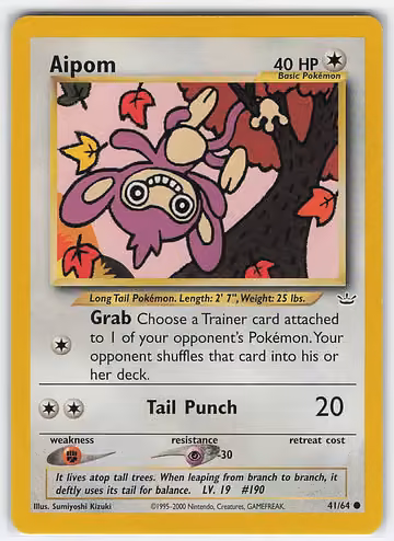 Aipom — Neo Revelation · #41 · Englisch, Vorderseite