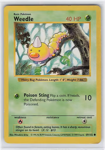 Weedle — Base Set · #69 · Englisch, Vorderseite