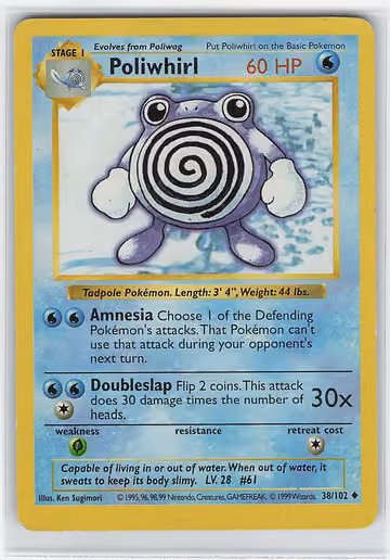 Poliwhirl — Base Set · #38 · Englisch, Vorderseite