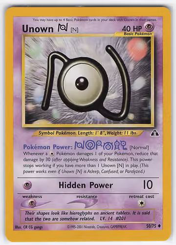 Unown [N] — Neo Discovery · #50 · Englisch, Vorderseite