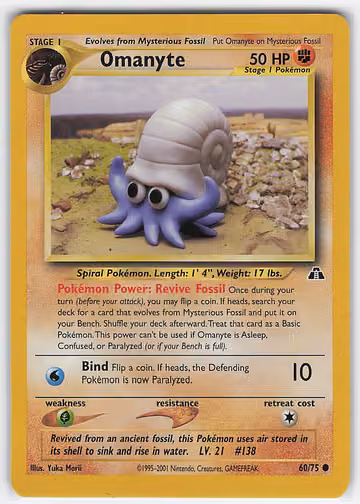 Omanyte — Neo Discovery · #60 · Englisch, Vorderseite