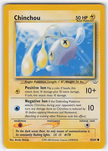 Chinchou — Neo Revelation · #42 · Englisch, Vorderseite