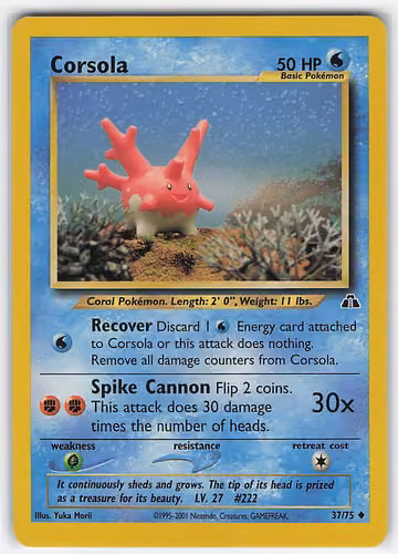 Corsola — Neo Discovery · #37 · Englisch, Vorderseite
