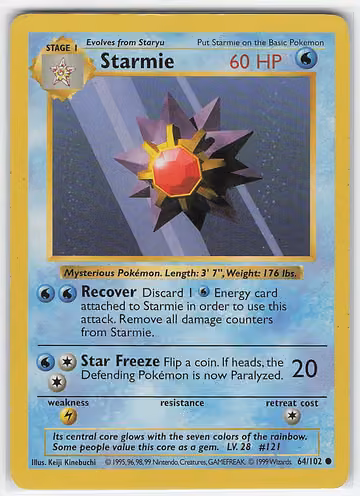 Starmie — Base Set · #64 · Englisch, Vorderseite