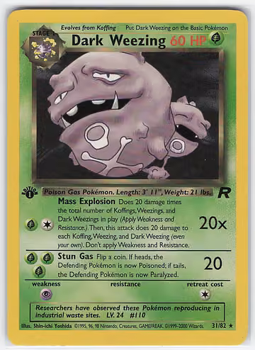 Dark Weezing — Team Rocket · #31 · Englisch, Vorderseite