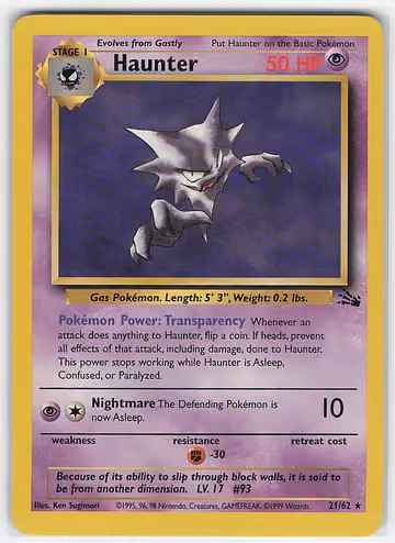 Haunter — Fossil · #21 · Englisch, Vorderseite