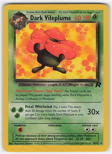 Dark Vileplume — Team Rocket · #30 · Englisch, Vorderseite