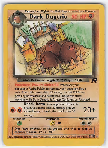 Dark Dugtrio — Team Rocket · #23 · Englisch, Vorderseite