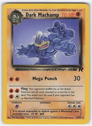 Dark Machamp — Team Rocket · #27 · Englisch, Vorderseite