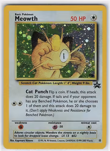 Meowth — Wizards Black Star Promos · #10 · Englisch, Vorderseite