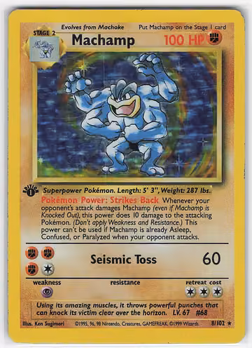 Machamp — Base Set · #8 · Englisch, Vorderseite