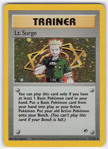 Lt. Surge — Gym Heroes · #17 · Englisch, Vorderseite