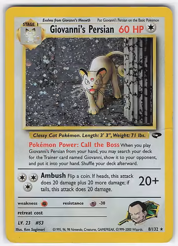 Giovanni's Persian — Gym Challenge · #8 · Englisch, Vorderseite