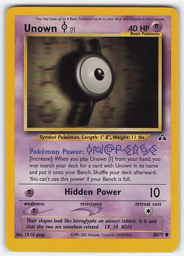 Unown [I] — Neo Discovery · #68 · Englisch, Vorderseite