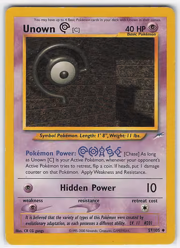 Unown [C] — Neo Destiny · #57 · Englisch, Vorderseite
