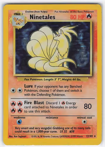 Ninetales — Base Set · #12 · Englisch, Vorderseite