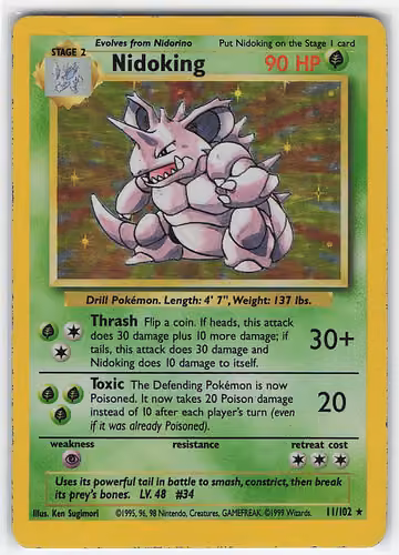 Nidoking — Base Set · #11 · Englisch, Vorderseite