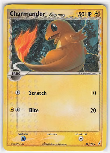 Charmander δ — Crystal Guardians · #49 · Englisch, Vorderseite