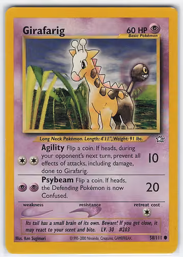 Girafarig — Neo Genesis · #58 · Englisch, Vorderseite