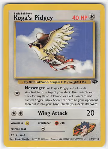 Koga's Pidgey — Gym Challenge · #49 · Englisch, Vorderseite
