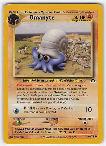 Omanyte — Neo Discovery · #60 · Englisch, Vorderseite