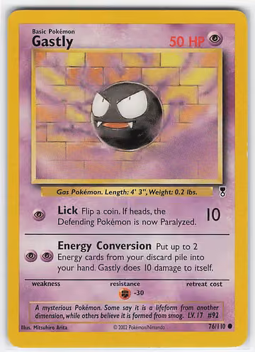 Gastly — Legendary Collection · #76 · Englisch, Vorderseite