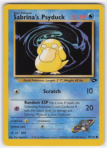 Sabrina's Psyduck — Gym Challenge · #99 · Englisch, Vorderseite