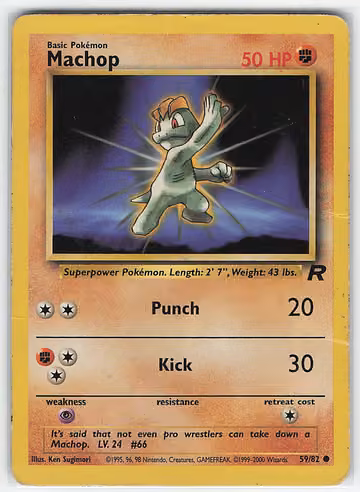 Machop — Team Rocket · #59 · Englisch, Vorderseite