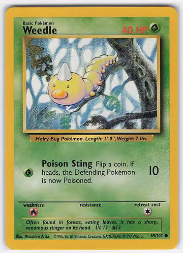 Weedle — Base Set · #69 · Englisch, Vorderseite