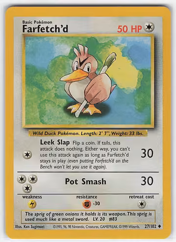 Farfetch'd — Base Set · #27 · Englisch, Vorderseite