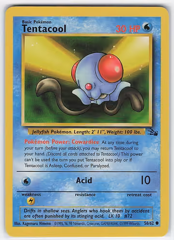 Tentacool — Fossil · #56 · Englisch, Vorderseite
