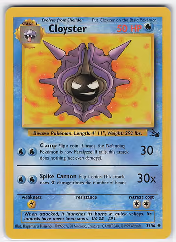 Cloyster — Fossil · #32 · Englisch, Vorderseite
