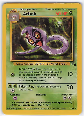 Arbok — Fossil · #31 · Englisch, Vorderseite
