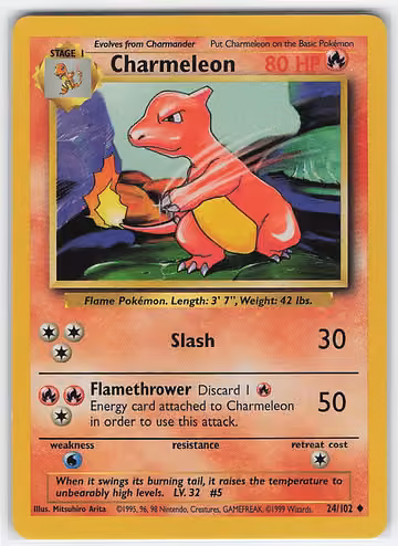 Charmeleon — Base Set · #24 · Englisch, Vorderseite
