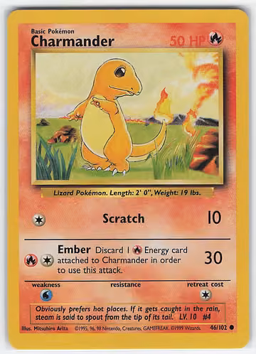 Charmander — Base Set · #46 · Englisch, Vorderseite