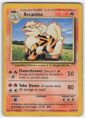 Arcanine — Base Set · #23 · Englisch, Vorderseite