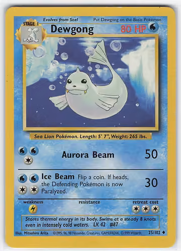 Dewgong — Base Set · #25 · Englisch, Vorderseite