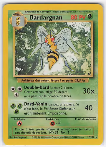 Beedrill — Base Set · #17 · Französisch, Vorderseite