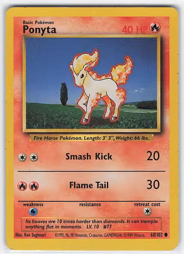 Ponyta — Base Set · #60 · Englisch, Vorderseite
