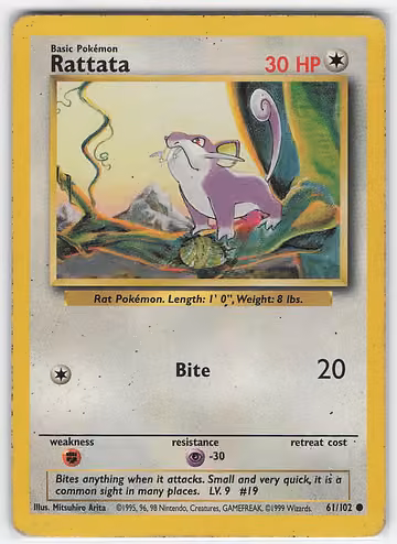 Rattata — Base Set · #61 · Englisch, Vorderseite