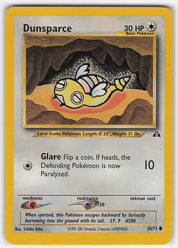 Dunsparce — Neo Discovery · #54 · Englisch, Vorderseite
