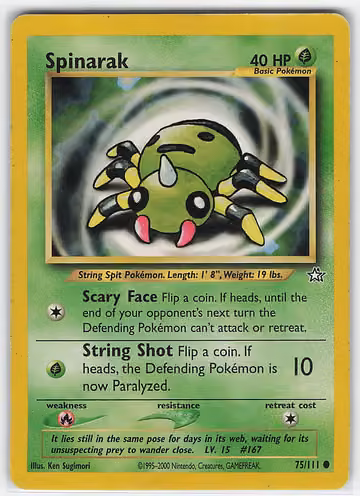 Spinarak — Neo Genesis · #75 · Englisch, Vorderseite