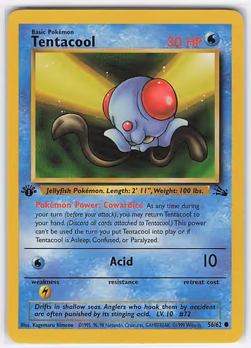 Tentacool — Fossil · #56 · Englisch, Vorderseite